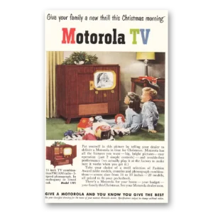 1950 Motorola Television Print Ad | Christmas