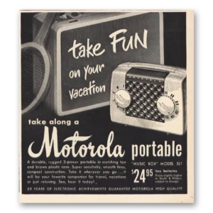 1950 Motorola Radio Print Ad | Take Fun
