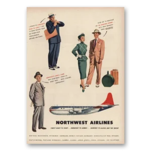 1950 Northwest Airlines Print Ad | Hawaiian Express