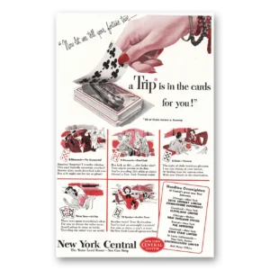 1950 New York Central Print Ad | Trip Cards