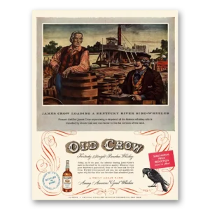 1950 Old Crow Whiskey Print Ad | James Crow