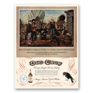 1950 Old Crow Whiskey Print Ad | James Crow