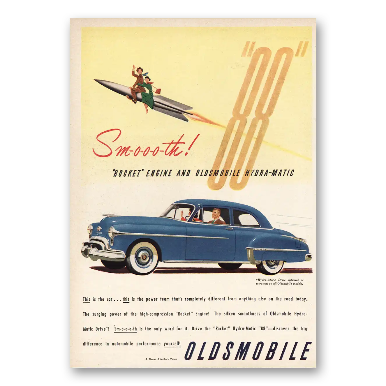 1950 Oldsmobile Print Ad | Smooth