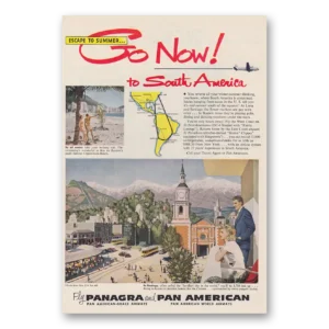 1950 Pan Am Print Ad | Santiago