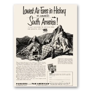 1950 Pan Am Print Ad | South America