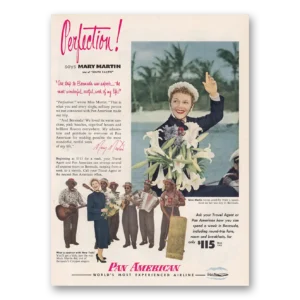 1950 Pan Am Print Ad | Mary Martin