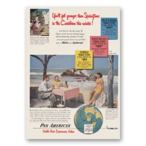 1950 Pan Am Print Ad | Springtime Caribbean