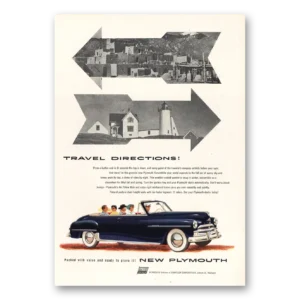1950 Plymouth Print Ad | Travel Directions
