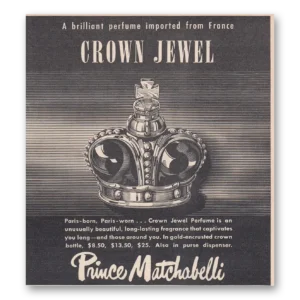1950 Crown Jewel Perfume Print Ad | Crown Jewel
