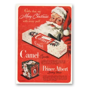 1950 Prince Albert Tobacco Print Ad | Camel Christmas