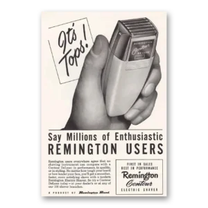 1950 Remington Rand Electric Shaver Print Ad | Contour Electric