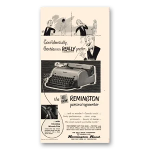 1950 Remington Typewriter Print Ad | Gentlemen Prefer