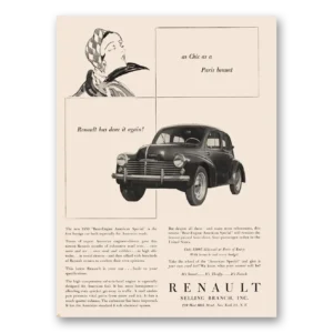 1950 Renault Print Ad | Paris Bonnet