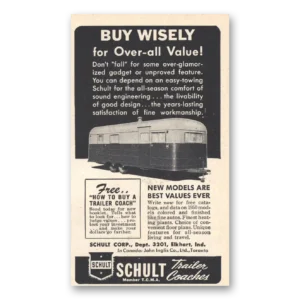 1950 Schult Trailer Coaches Print Ad | Buy Wisely