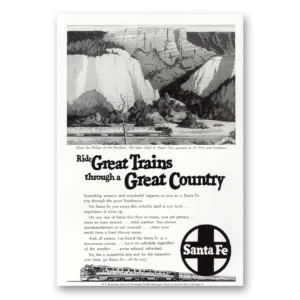 1950 Santa Fe Railway Print Ad | Super Chief