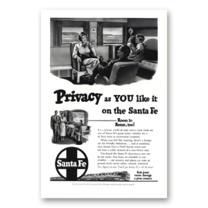 1950 Santa Fe Railway Print Ad | Privacy
