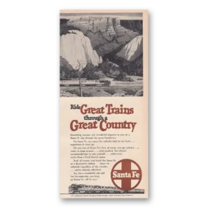 1950 Santa Fe Railway Print Ad | Great Trains