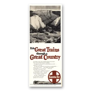 1950 Santa Fe Railway Print Ad | Western Wonderful