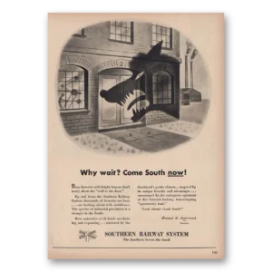1950 Southern Railway Print Ad | Why Wait