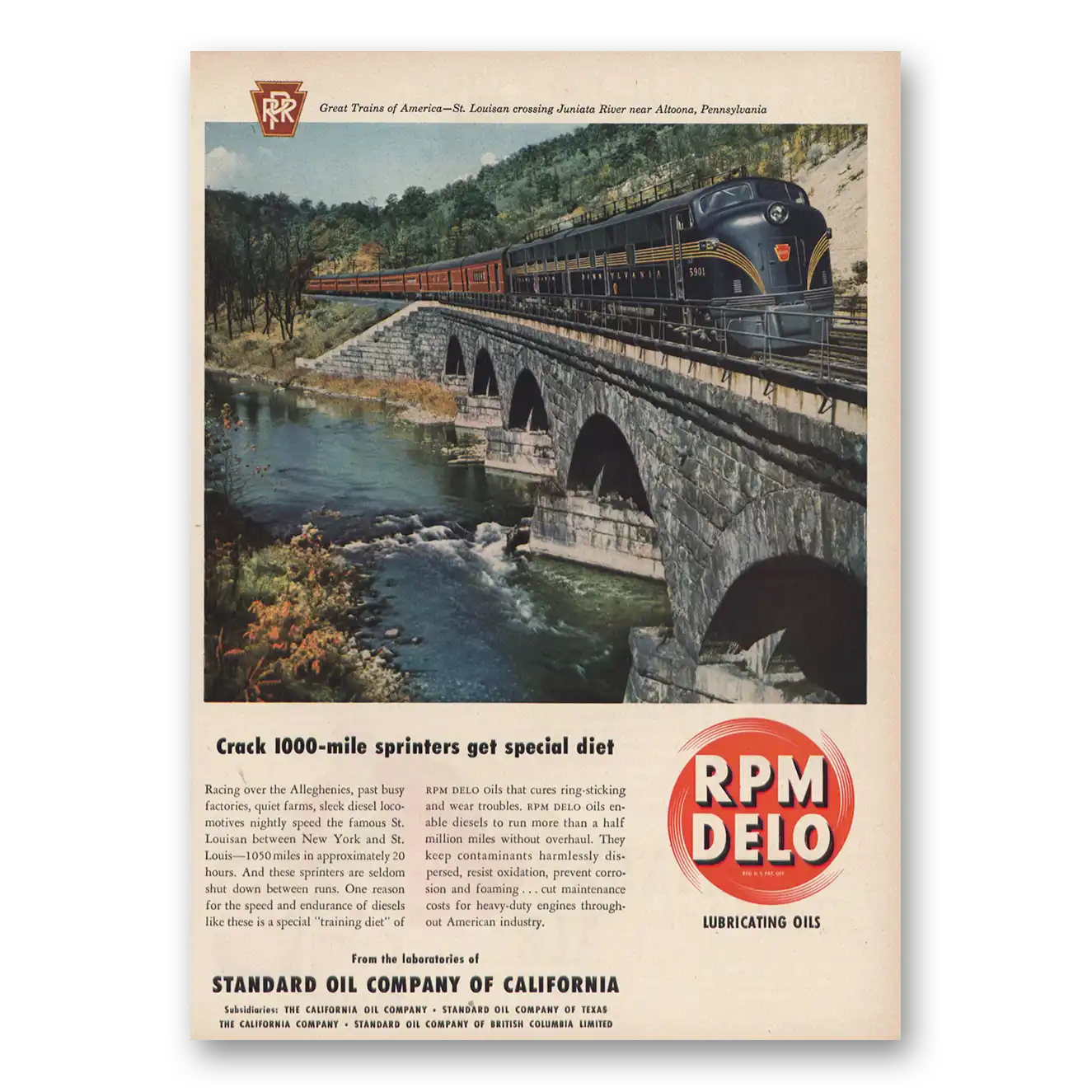 1950 RPM DELO Oil Print Ad | Sprinters