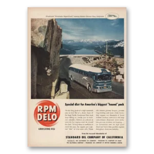1950 RPM DELO Oil Print Ad | Super Coach