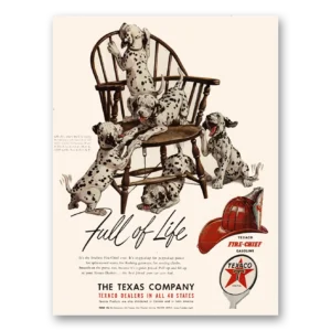 1950 Texaco Fire Chief Gasoline Print Ad | Full Life