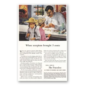 1950 Travelers Insurance Print Ad | Scorpions