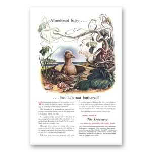 1950 Travelers Insurance Print Ad | Abandoned Baby
