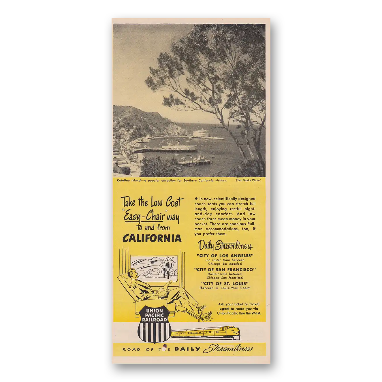 1950 Union Pacific Railroad Print Ad | Chair Way