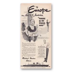 1950 United States Lines Print Ad | Ss America
