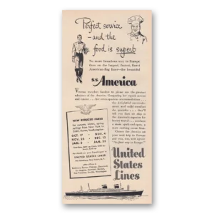 1950 United States Lines Print Ad | Perfect Service