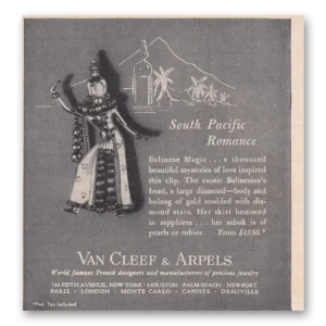 1950 Van Cleef & Arpels Jewelry Print Ad | South Pacific