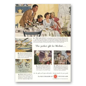 1950 Watchmakers of Switzerland Print Ad | Perfect Gift