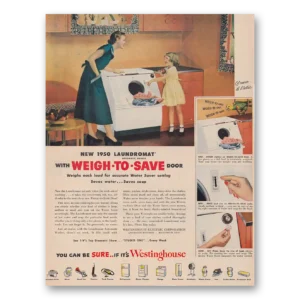 1950 Westinghouse Washer Print Ad | Laundromat