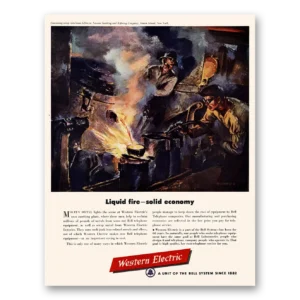 1950 Western Electric Print Ad | Liquid Fire