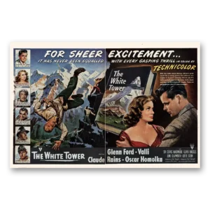 1950 White Tower Movie Promo Print Ad | Glenn Ford