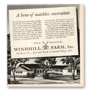 1950 Windmall Farm Print Ad | Matchless