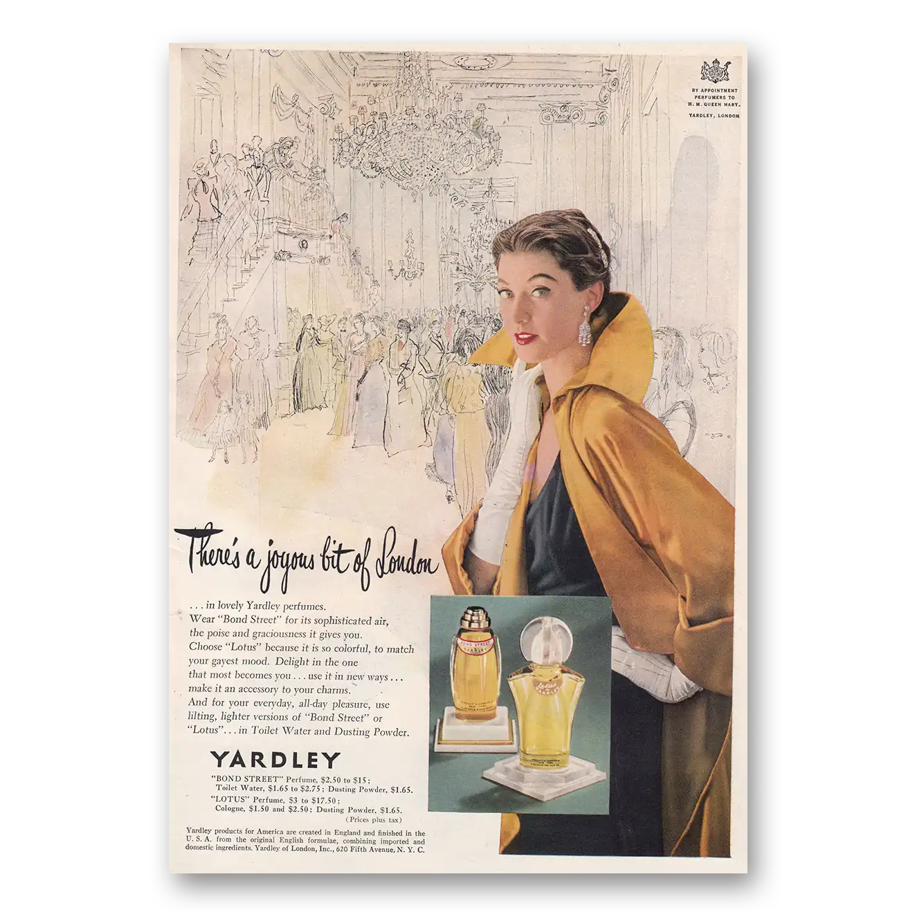 1950 Lotus Perfume Print Ad | Joyous Bit London