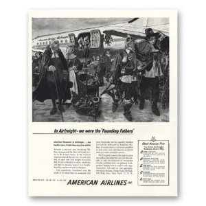 1952 American Airlines Print Ad | Founding Fathers