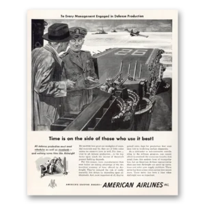 1951 American Airlines Print Ad | Time Is On Side