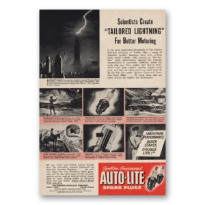 1951 Autolite Spark Plugs Print Ad | Tailored Lighning