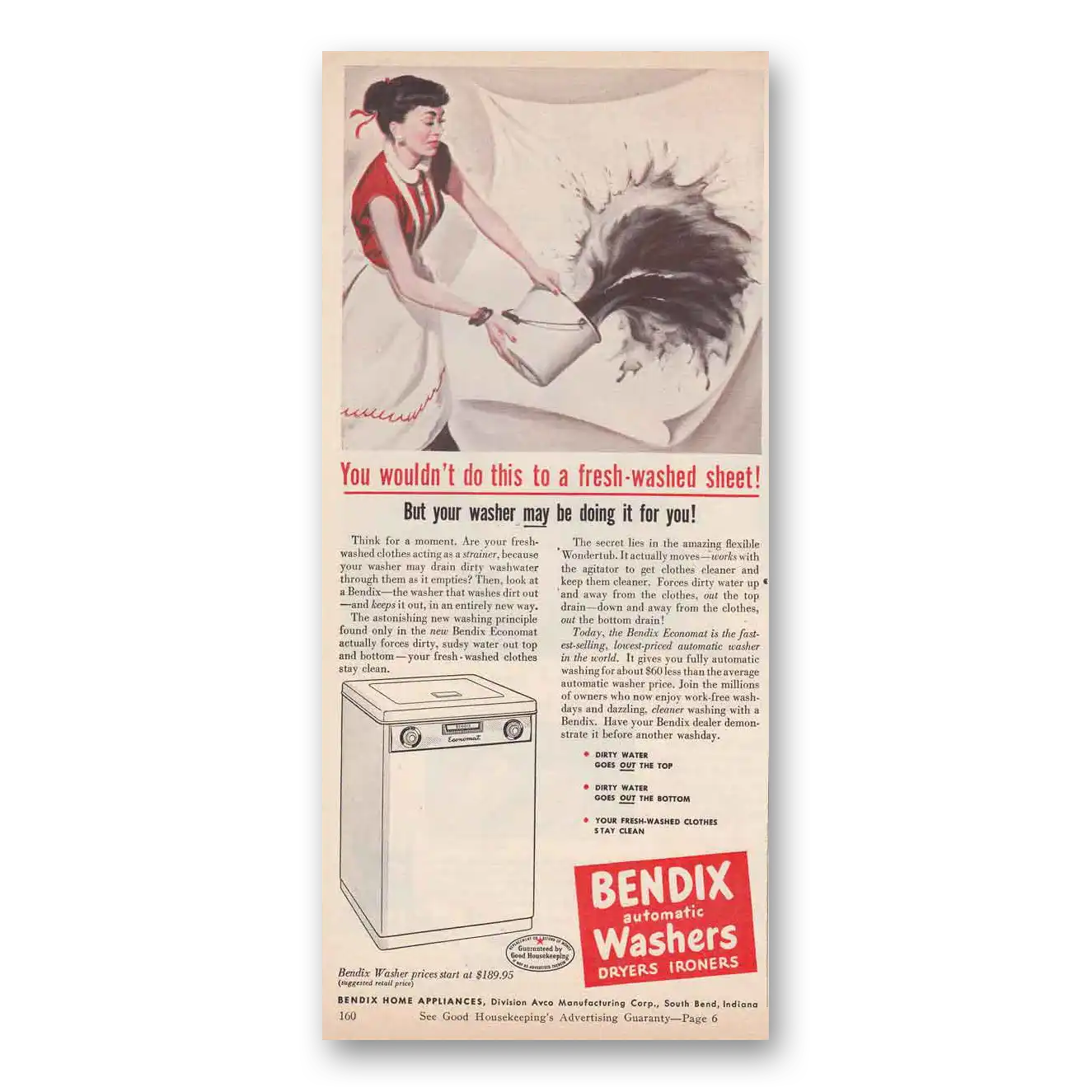 1951 Bendix Washer Print Ad | Fresh Water Sheet
