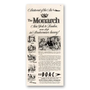 1951 British Airways BOAC Print Ad | London Stratocruiser