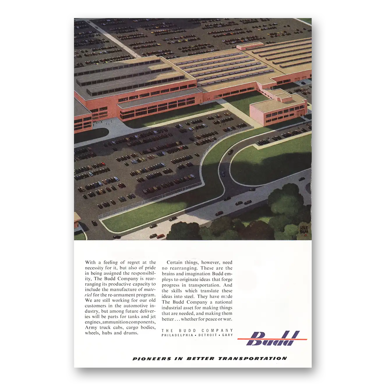 1951 Budd Print Ad | Re Armament