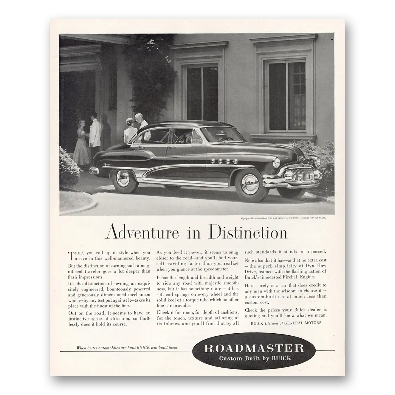 1951 Buick Roadmaster Print Ad | Distinction