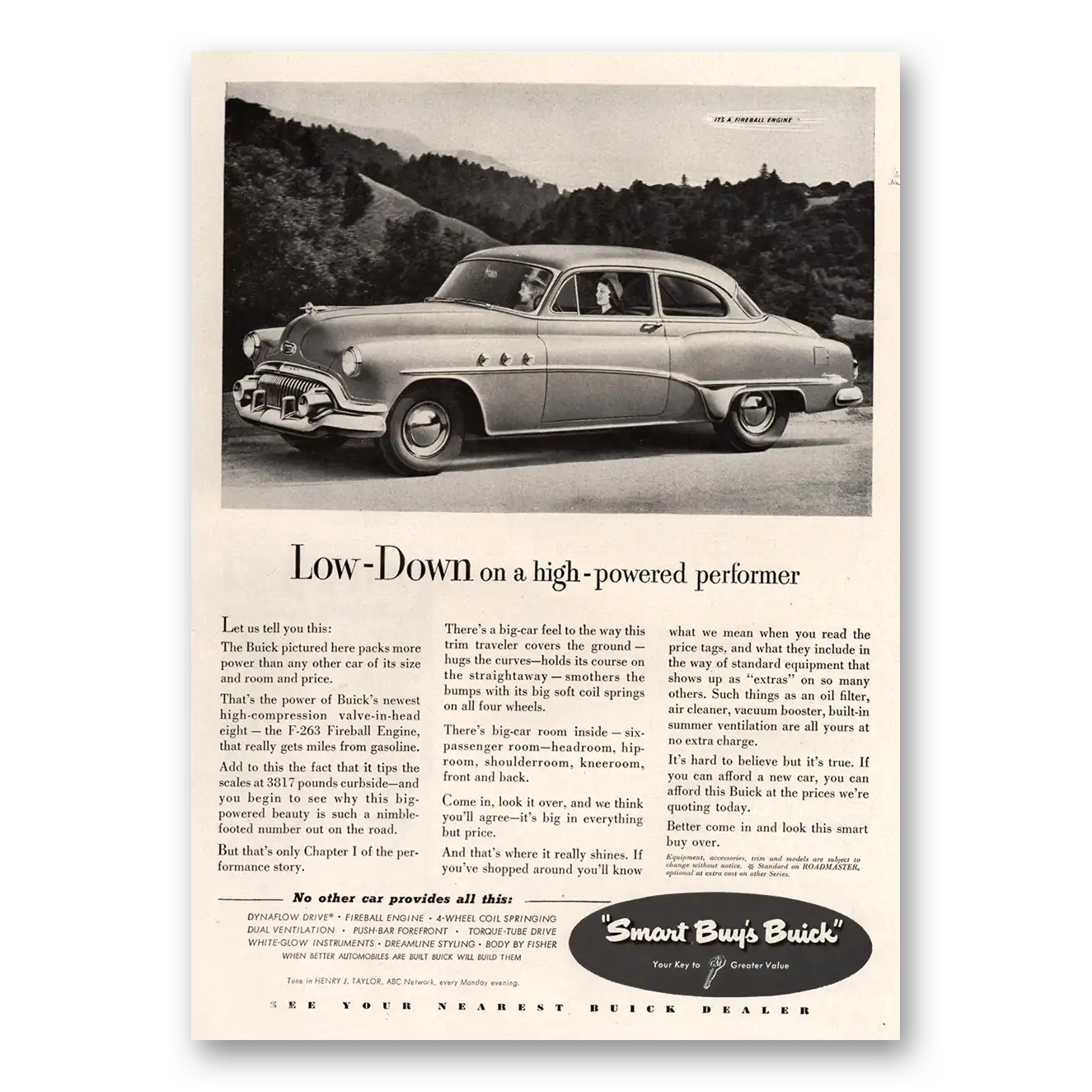 1951 Buick Print Ad | Powered Performer