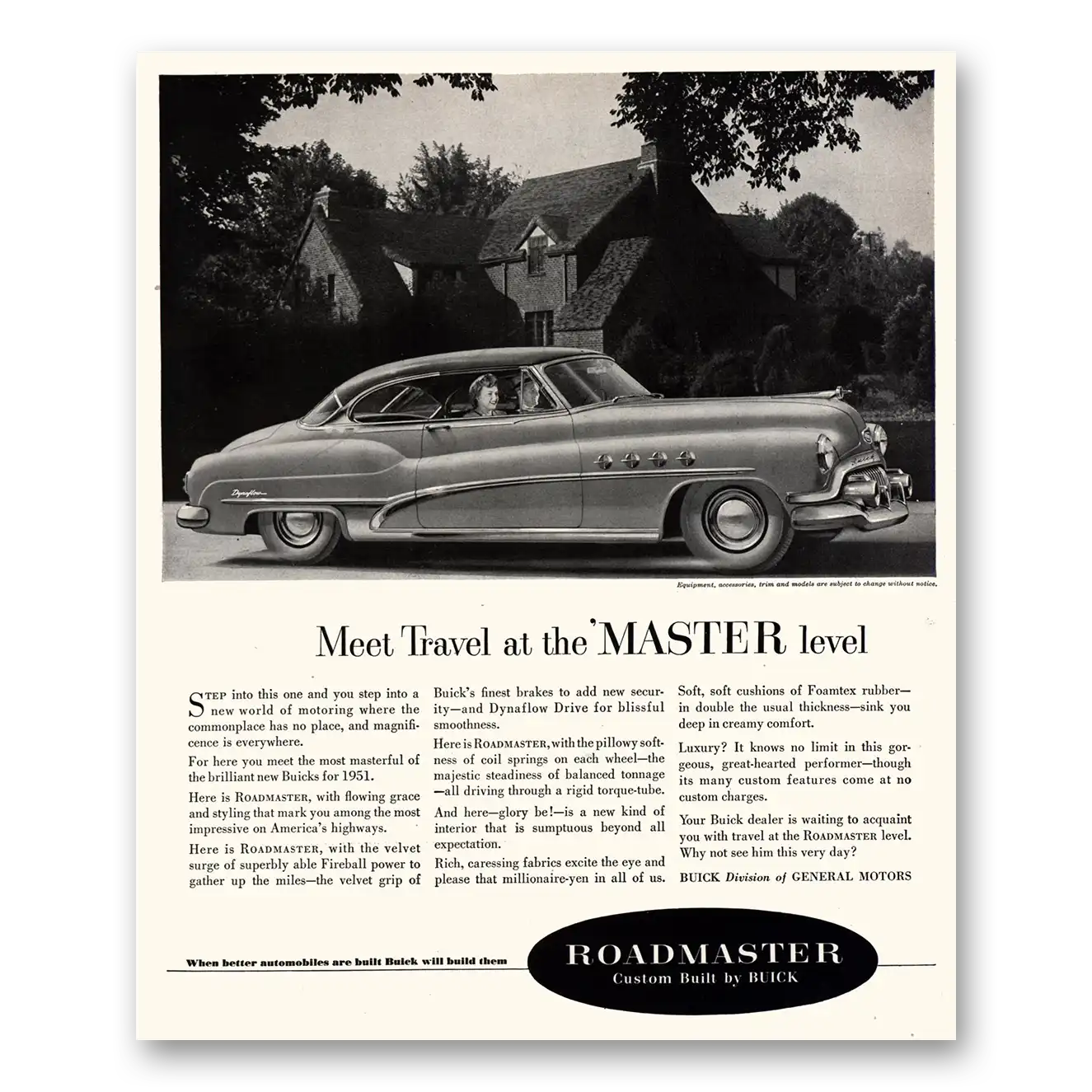 1951 Buick Roadmaster Print Ad | Travel Master