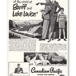 1951 Canadian Pacific Print Ad | Banff Lake Louise