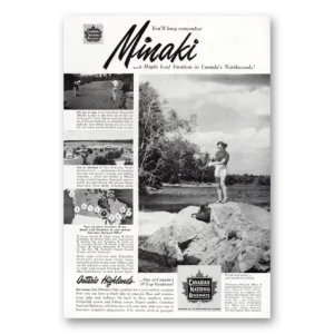 1951 Canadian National Railways Print Ad | Minaki