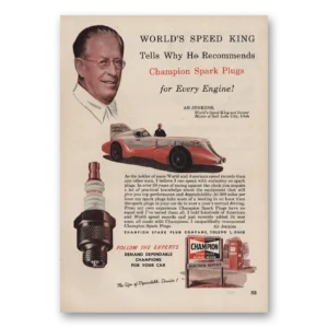 1951 Champion Spark Plugs Print Ad | Champion Spark Plugs